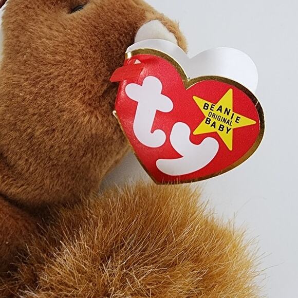 Ty Beanie Baby Nuts the Squirrell 1996 Style 4114 Brown Plush Toy NWT Vintage - Picture 11 of 12